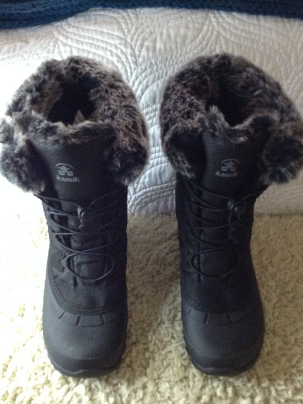 Kamik Momentum 3 Faux Fur Lined Boots W8/M6 Unisex Warm Snow Sleigh Riding FUN